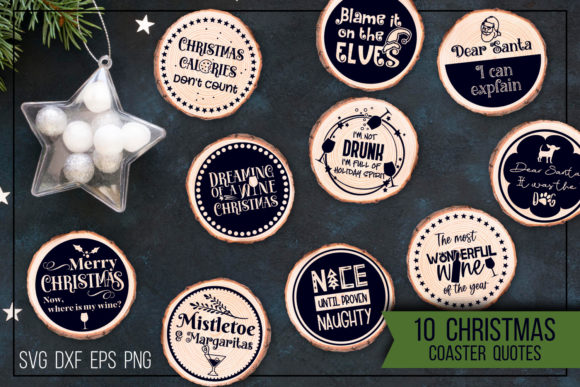 Christmas Coasters - Funny Quotes