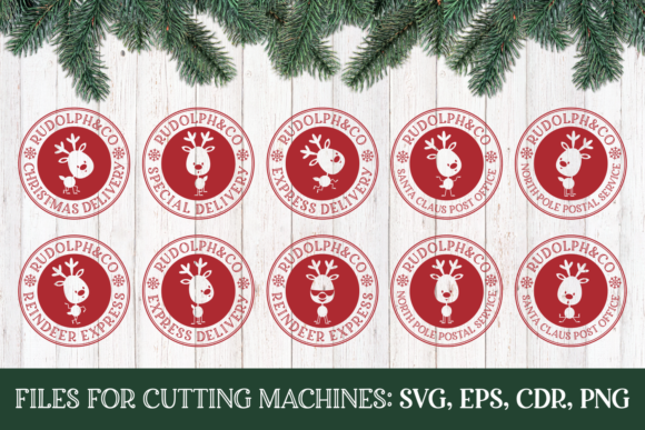 Christmas Stamps Reindeer Express SVG Graphics for Crafts
