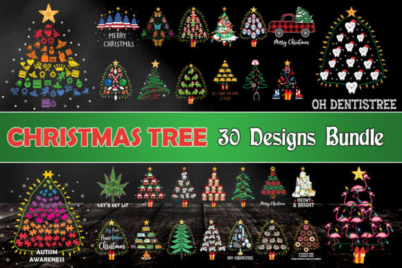 Christmas Tree Bundle SVG 30 Designs