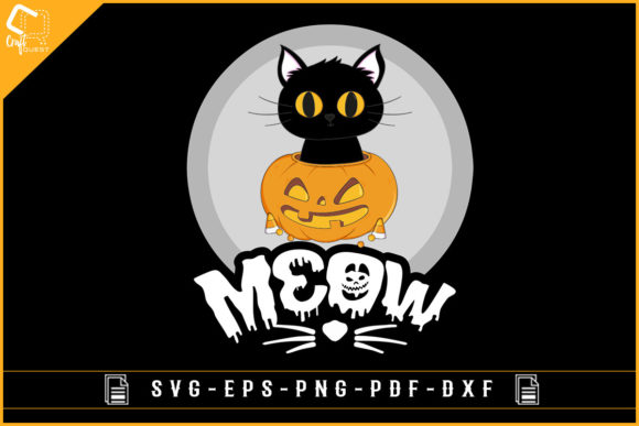 Fun Halloween Scary Cat Graphics for Crafts and Local Branding