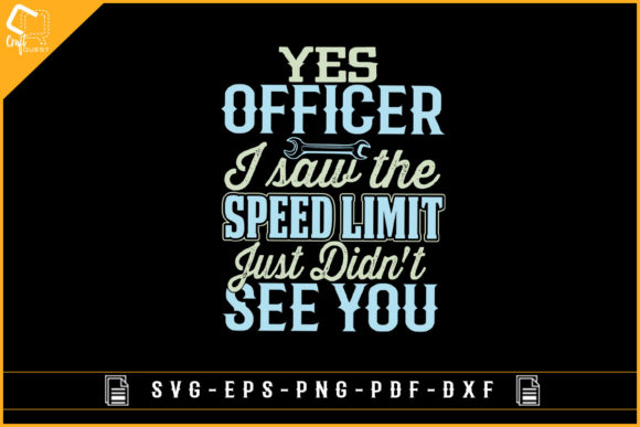 Funny Car Mechanic Police Speed Limit Graphics for Crafts