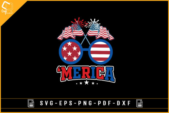 Merica-funny USA Flag Sunglass Design for Crafts and Graphics