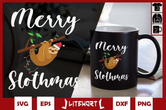 Merry Slothmas Graphics for Crafts